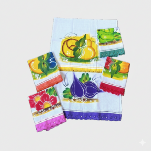 Pano de Prato Artesanal 90% Algodão Tam. 45x75cm 12x1 Ref. 000019