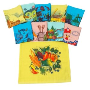 Pano de Prato Colorido - Sarja 100% Algodão Tam. 45x80cm 12x1 Ref. 000151